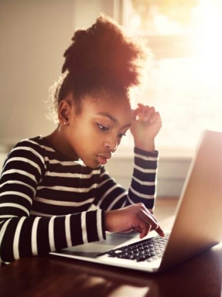 Little girl studying